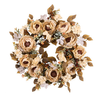 Couronne florale moka 26 po