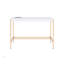 Bureau blanc et doré avec ports USB pour les espaces modernes et contemporains, rehaussant l'élégance et l'efficacité.-501717039-501717038