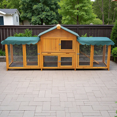 Cage à lapin très grande 82 pouces pour l'extérieur, facile à assembler et stable, avec plateau de nettoyage et toit imperméable pour petits et moyens