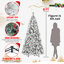 Arbre de Noël floqué avec support en métal-2107438445-2107438441