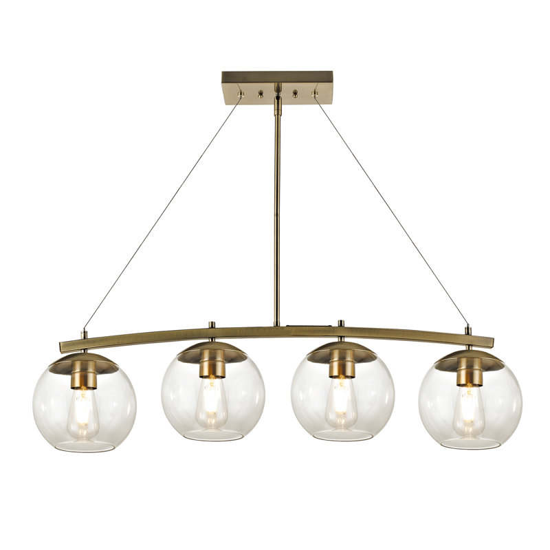 Thursa 4 - Light Kitchen Island Pendant, Antique Brass