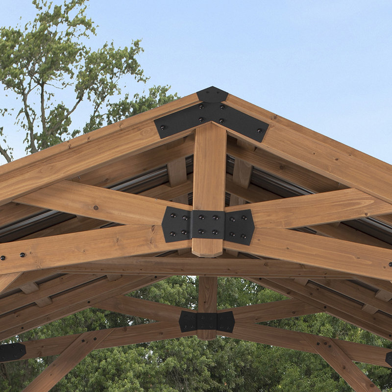 Norwood 10x10 Cedar Wood Gazebo with Steel Roof