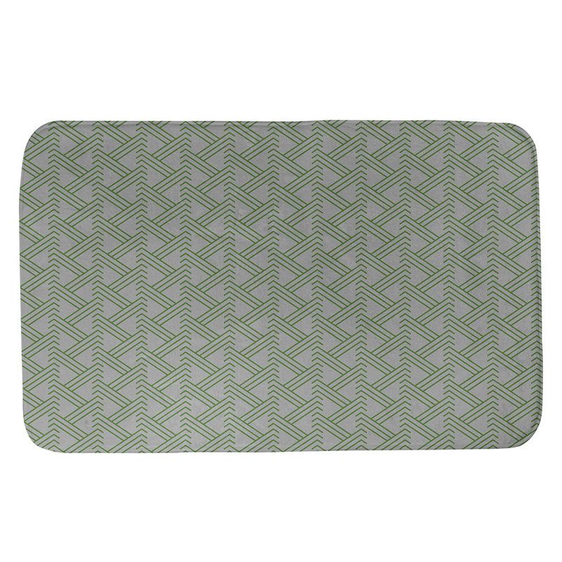 Tapis pour salle de bain Zig Zag, l 17 po x L 24 po, Gris/vert
