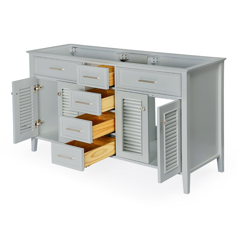 Base de meuble-lavabo double 61 po Ferree, Gris