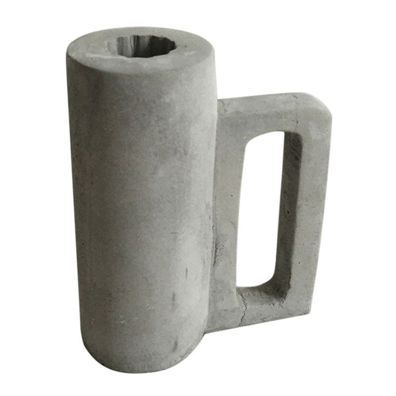 Gray Concrete Cement Single Candleholder with Handle