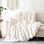 Jeté en fausse fourrure pour canapé - molleton moelleux blanc crème, couverture moelleuse moelleuse pour canapé et lit, jeté 50 po x 60 po