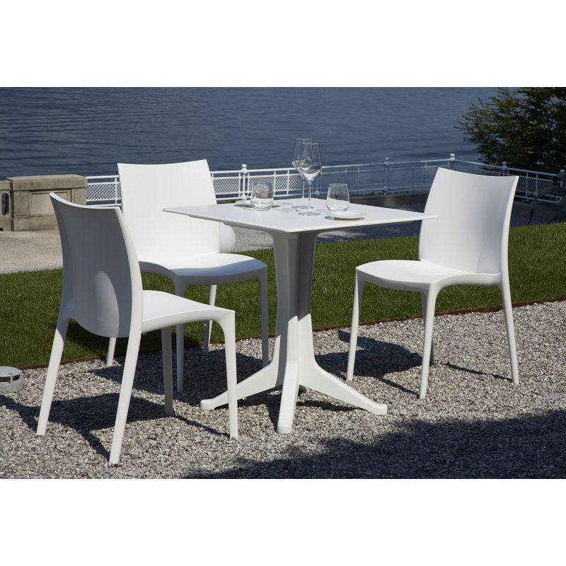 Table de salle à manger en plastique Patio Perfection, Blanc