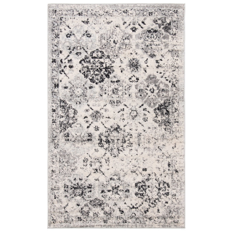 Tapis oriental argenté / gris Newhouse, Rectangle 2 pi 3 po x 4 pi