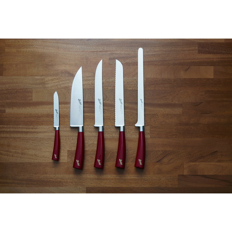 Elegance 5 - Piece Stainless Steel Assorted Knife Set, Red