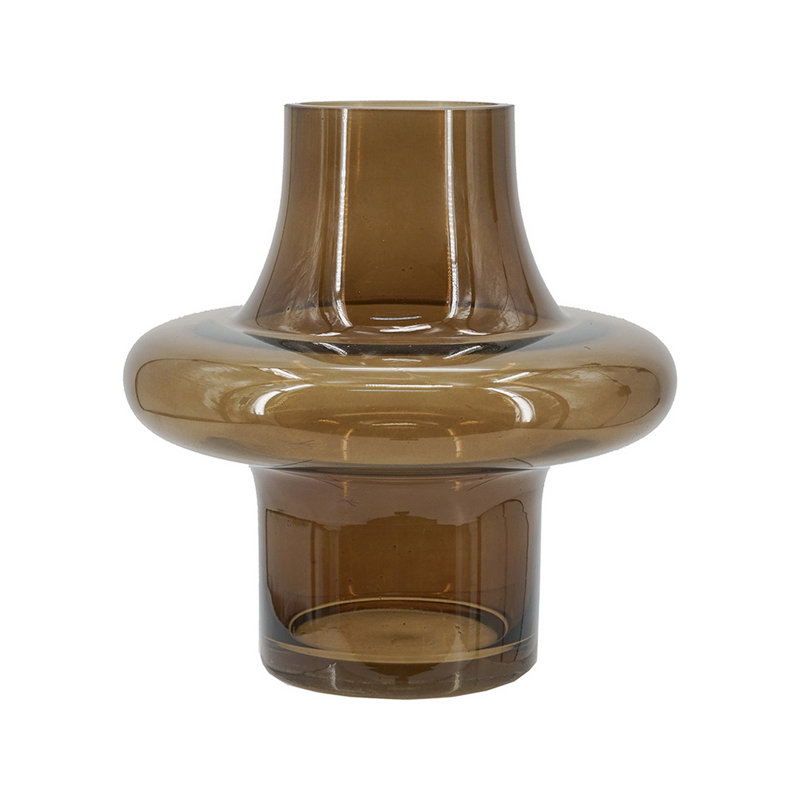 8x8"H Medieval Style Glass Vase, 7.9" H x 7.9" W x 7.9" D