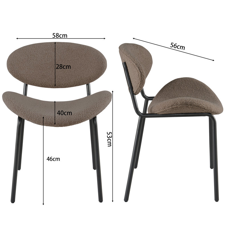 Reimer Upholstered Dining Chair, 4 Pieces, Brown