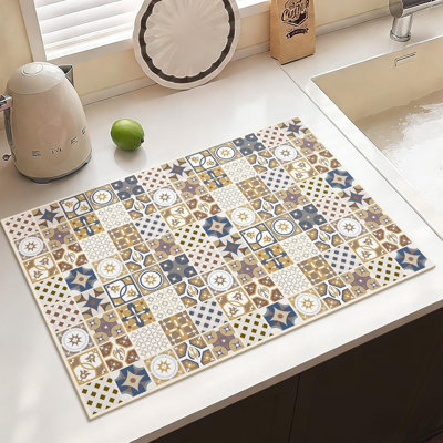 Tapis de cuisine à séchage rapide Boho