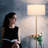Quinn 60 in. Mid-Century Modern 1-Light LED Energy Efficient Floor Lamp with Fabric Drum Shade