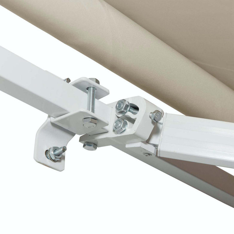 Outsunny Retractable Awning Patio Awnings Sun Shade Shelter with Manual Crank Handle, 280g/m² UV & Water-Resistant Fabric and Aluminum Frame for Deck, Balcony, Yard