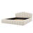 Newlin Modern Velvet Upholstered Bed Frame Floor Bed Shell-Shaped Headboard-642744948