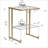 Kazbek 17.72'' Glass Top Console Table-704950742