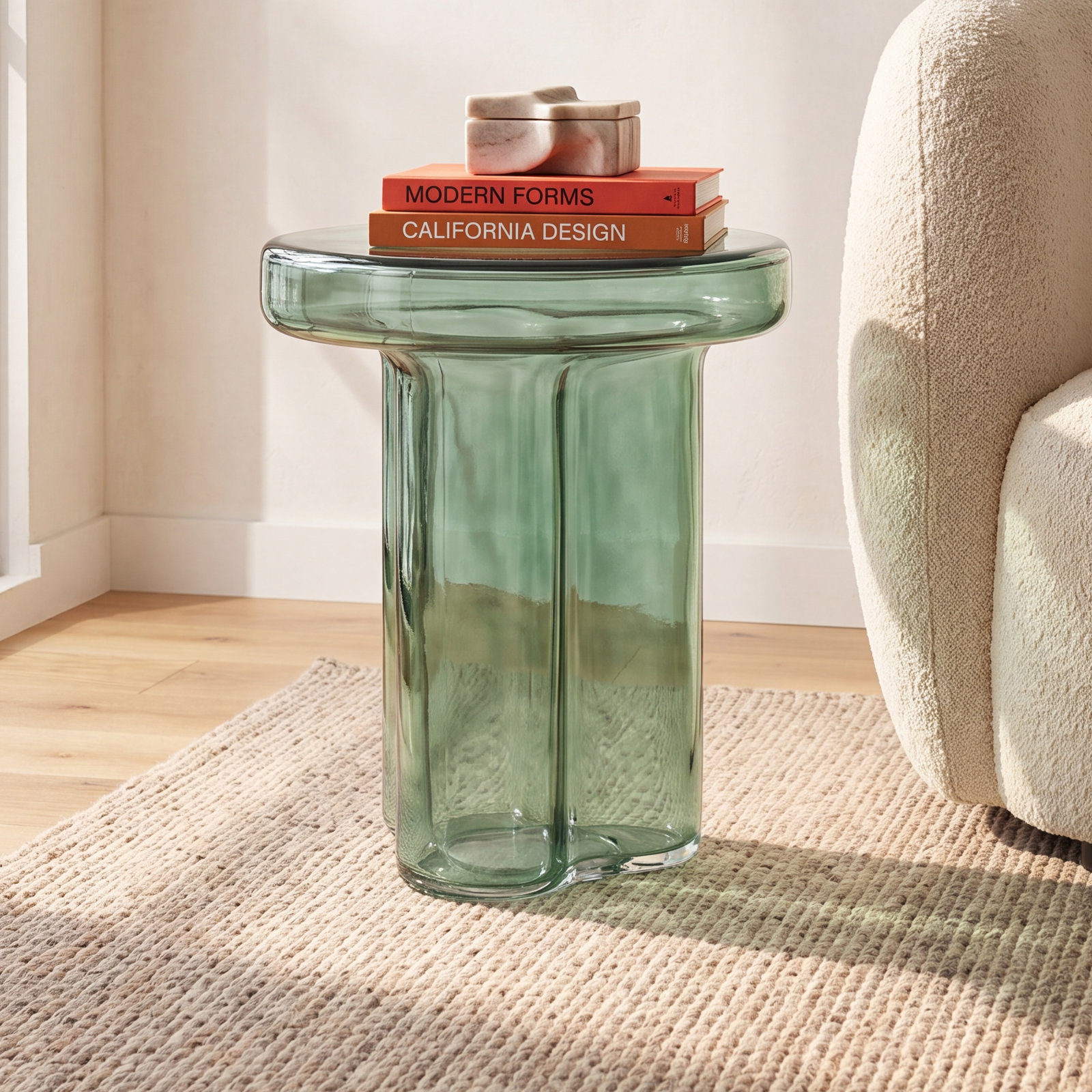 Padraic Glass End Table, Green