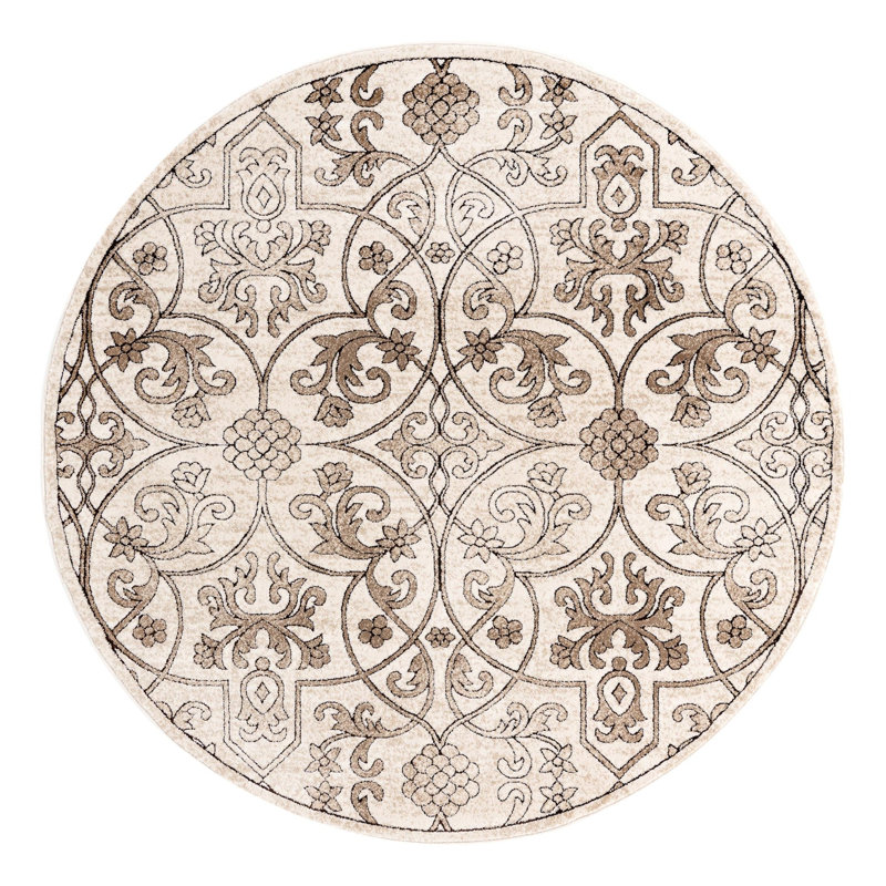 Derby Damask Indoor Rug, Round 6'