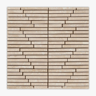 Ivory Honed Dublin Travertine Mosaic