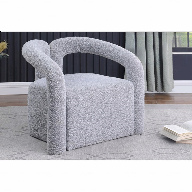 Chaise d'appoint - Fauteuil rembourré de style moderne / contemporain en tissu Boucle