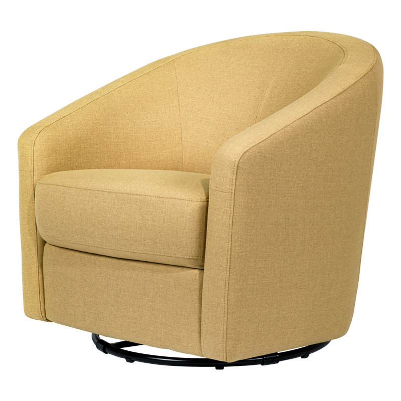 Madison Swivel Glider, Navy Blue Microsuede Fabric, Black