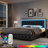 Athanasius Modern LED Platform Bed, PU Upholstered Bed with Storage Drawers, RGB Lighting & Music Sync, Adjustable Headboard, No Box Spring Needed, Easy Assembly-1356800846-1348519639