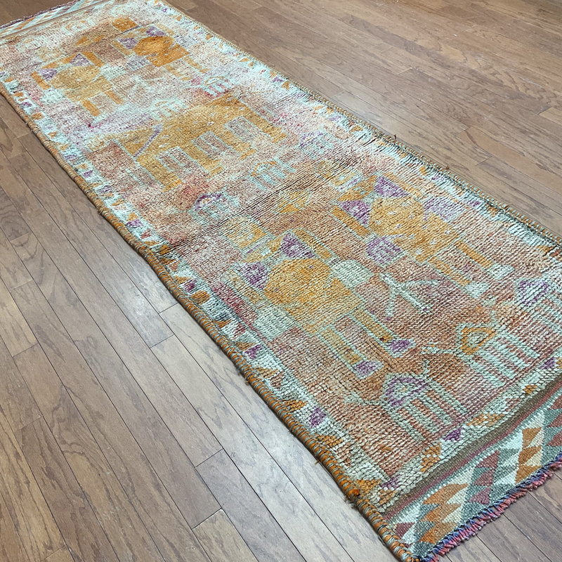  Handmade Turkish Oushak Wool Runner