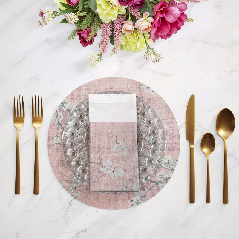 Blossom Fantasia Cotton Sateen Dinner Napkins, Soft Pink