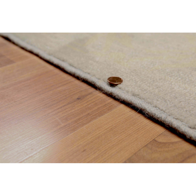 Tapis unique en laine noué à la main beige / gris 6 pi x 9 pi Nataile