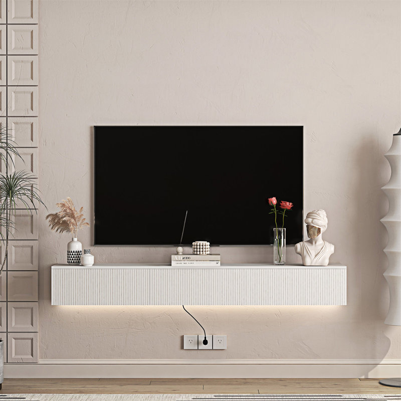 Meuble télé flottant mural, Blanc