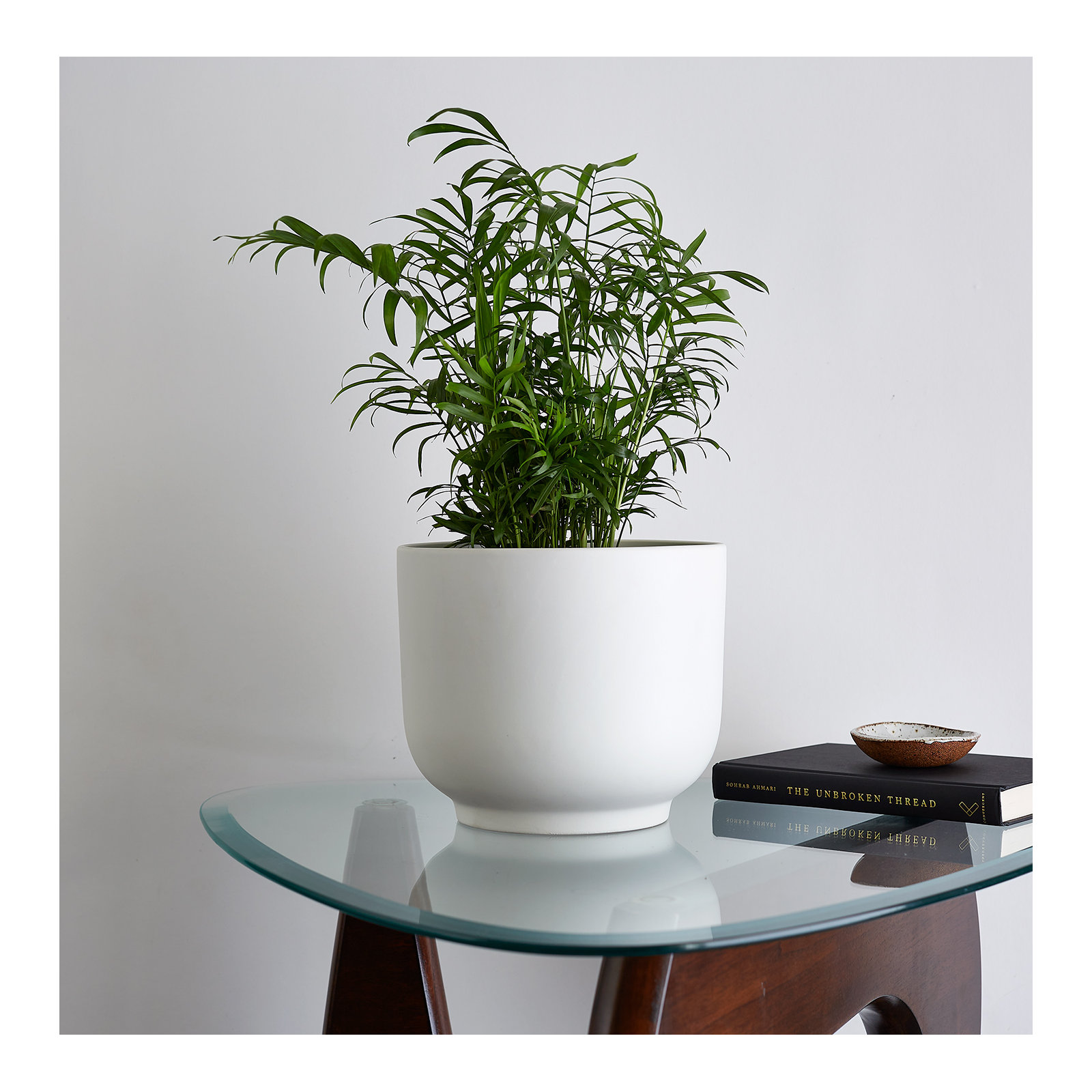 Handmade Ceramic Pot Planter, White, 7.75" H x 9" W x 9" D