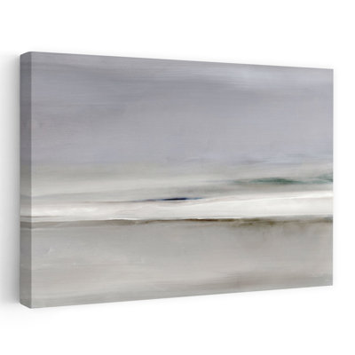 Horizon Abstract Contemporary Modern Fish Coastal Landscape Wall Art Print 1 Piece Wrapped Canvas Wall Art