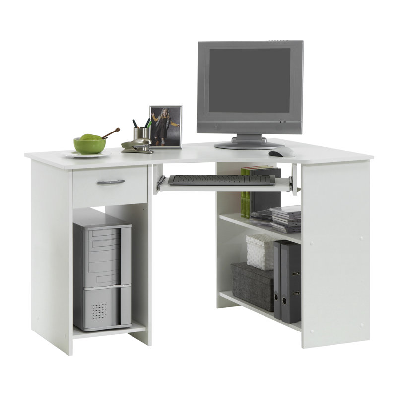 L-Shaped Computer Desk, White