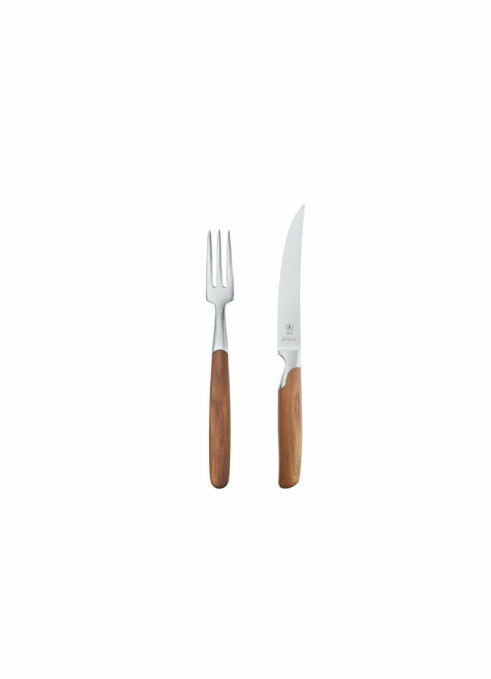 ZWILLING Steak Knives in Leather Pouch, Stainless Steel & Wood