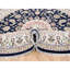 Tapis rond bleu, laine et soie 9 pi 1 po x 9 pi 1 po Nain 250 KPSI G63955