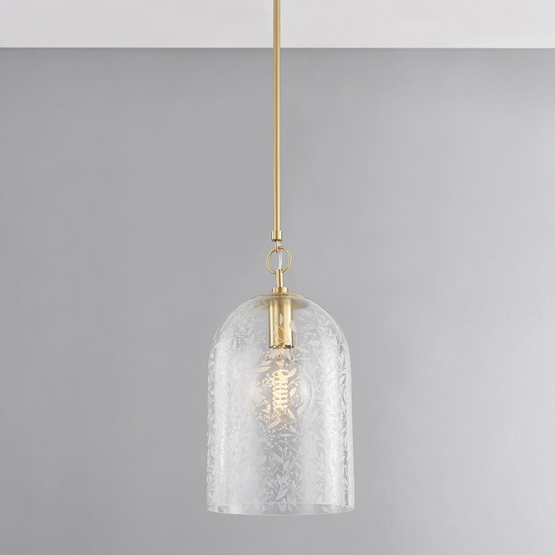 BELLEVILLE 1 LIGHT PENDANT, Aged Brass, 29.25" H x 10" W x 10" D