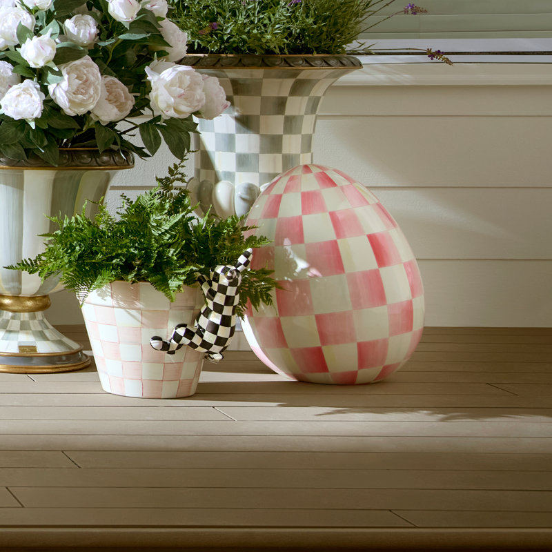Mint Check Large Egg, 18 in x 15 in, Orange/White