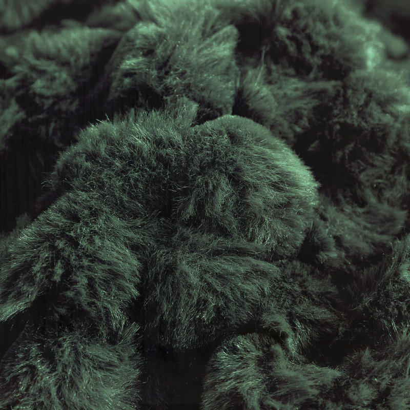 Plush Dark Green Carved Fur Polyester Throw Blanket - 50"X70" Cozy Accent Blanket, Green