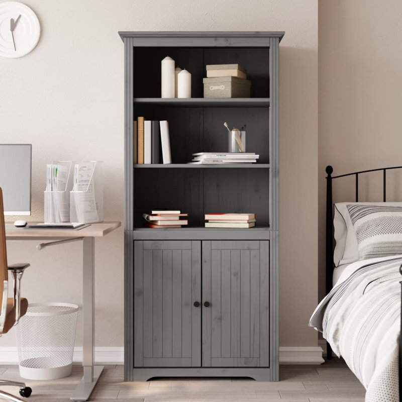 67.7" H x 31.5" W Standard Bookcase, White/Brown