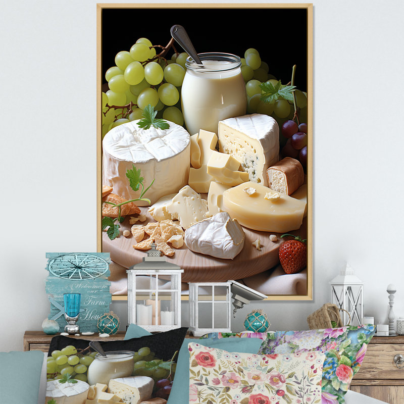 «Milk And Cheese Creamy Serenity I», reproduction sur toile, Cadre naturel flottant, H 20 po x l 12 po x P 1 po