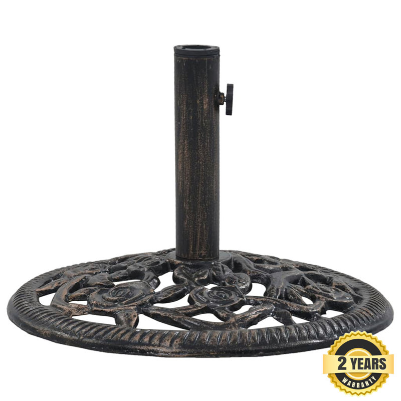 Laurita 12.06kg Cast Iron Free Standing Umbrella Base, Brown