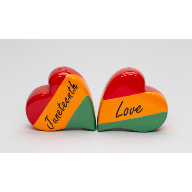 Juneteenth With Love Hearts Salt And Pepper