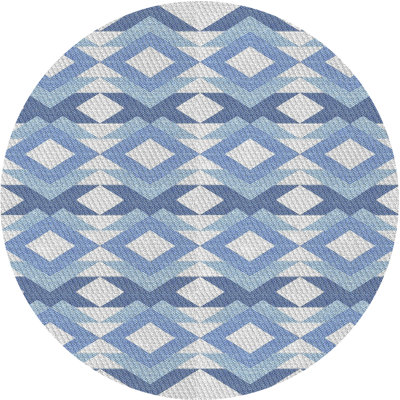 Tapis géométrique bleu ciel clair