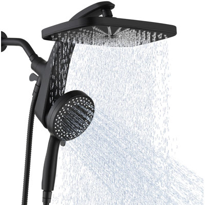 Rain Shower Head, High Pressure, 10 Sprays Handheld Shower Head, Shower Heads With Handheld Spray Combo