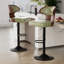 Bar Stools Set of 2 Seat Adjustable Height 62.2-85.1cm Bentwood Swivel Barstools with Back & Footrest - PU Leather Upholstered Bar Chair for Bar, Kitchen, Dining Room-1915166809-1922361920-1915166811