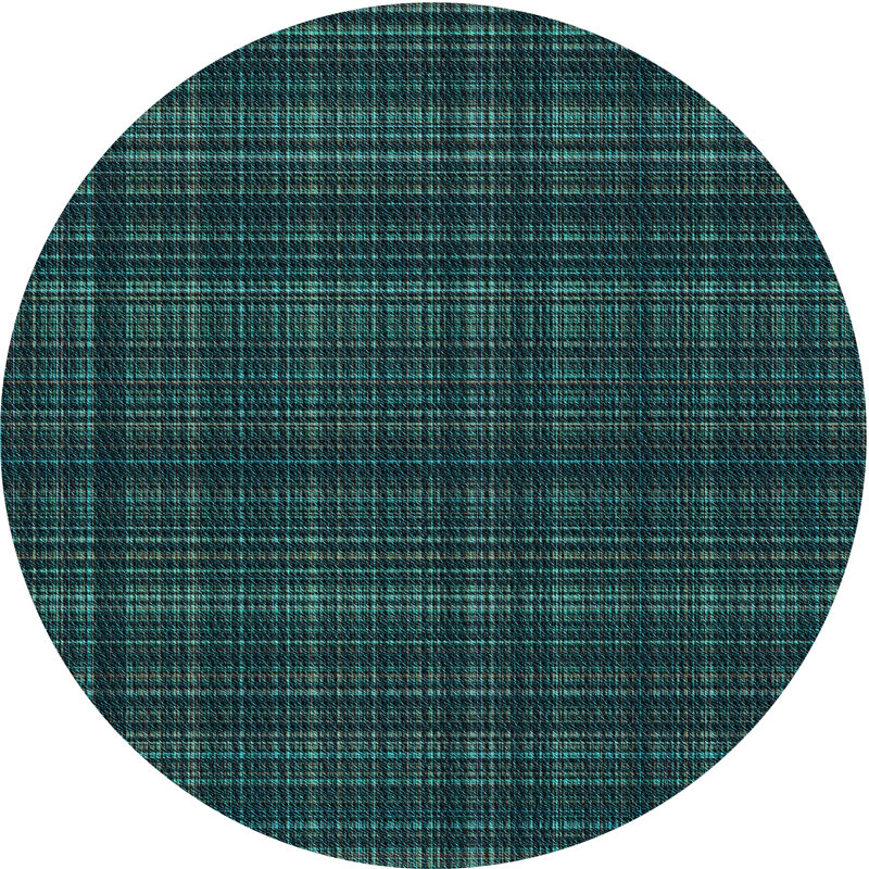 Performance Wool Plaid Indoor Rug, Round 8'