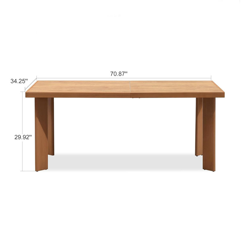Aluminum Dining Table, 29.92" H x 70.87" W x 34.25" D
