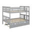 Lit superposé double au-dessus de double avec lit gigogne simple et échelle-1996114704