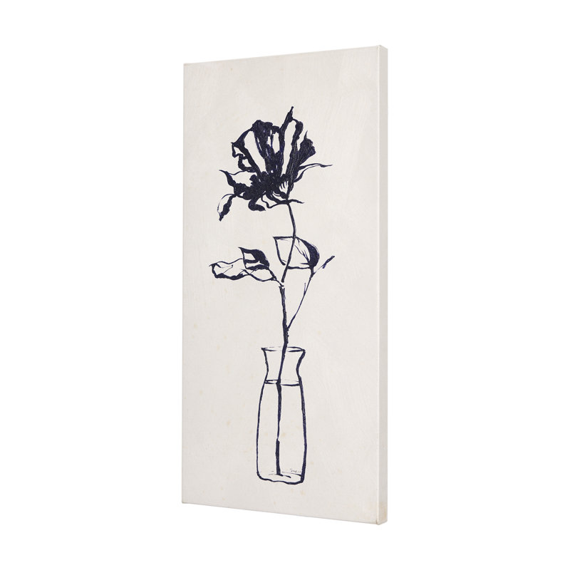 Vase saphir II et toile texturée embellie à la main, H 60 po x l 30 po x P 1,5 po