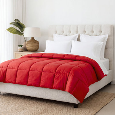 Édredon toutes saisons réversible en duvet 100% microfibre